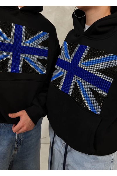 zaee London Stone-Embellished Oversized Hoodie
