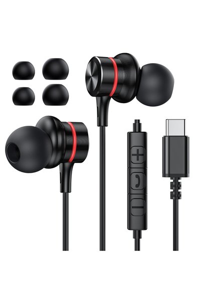 GENERAL MOSWAG USB Type C Headphones, USB Type C Earbuds in-Ear Wired Earphon...