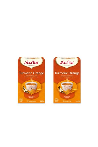 Yogi Tea Pachet 2 x Ceai bio din curcuma, portocale si vanilie, 17 pliculete ...