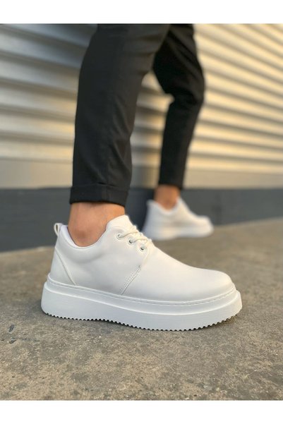 Ramer Jy03 Luxor Lace-Up Leather Men's Casual Sports Classic Shoes Cbt - White