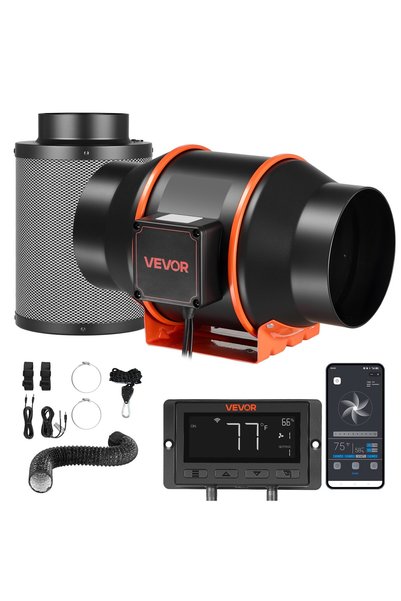 VEVOR Inline duct fan, Rated power: 60 W, Product dimensions: 31.5 x 23 x 21 ...