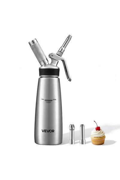 VEVOR Dozator de smântână, Capacitate: 0,5 L, Material principal: oțel inoxid...