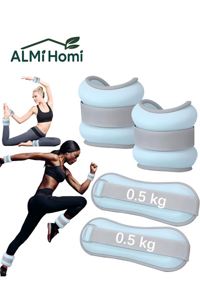 almihomi Soft Ankle Weights Wrist Weights – 0.5kg Each (1 Pair), Adjustable S...