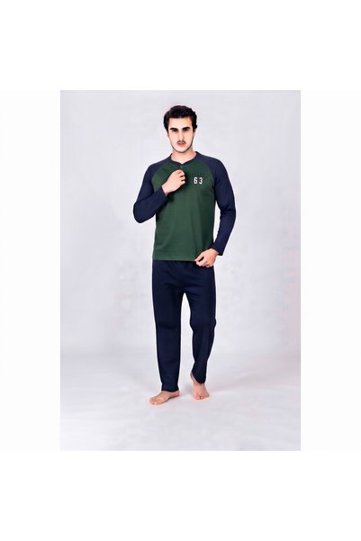 Kışlık şardonlu %100 Pamuklu Rahat Kesim Alt Üst Pijama Takımı