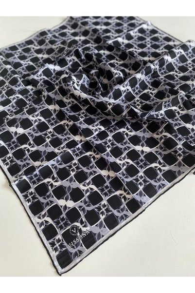 Vissona Tivil svilena marama 60994 - 2 - 0001 - 0028, crni batik dezen.
