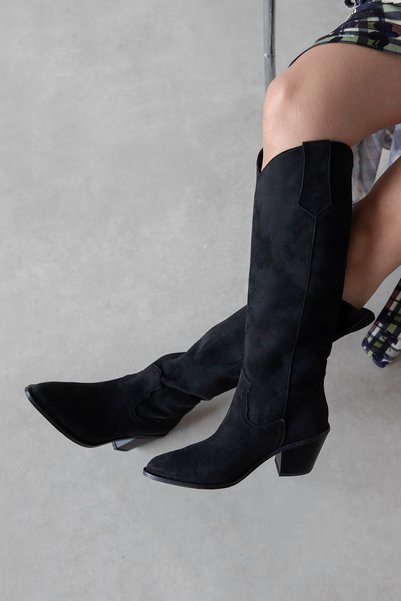 STRASWANS Andrew Women's Suede Boots, Black
