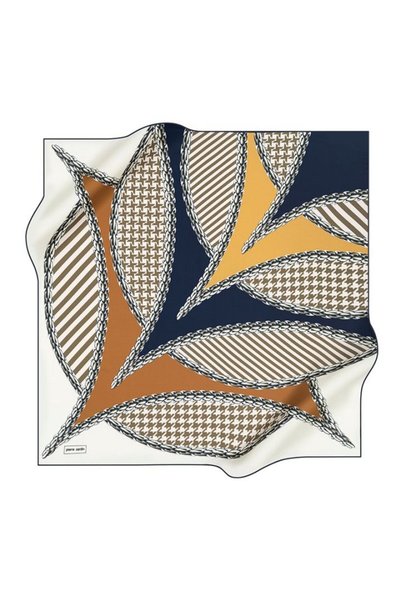 Pierre Cardin Tivil Polyester Scarf 7916799 916 Cream Olive Green Houndstooth...