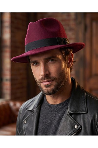 PIECE SIGNATURE Women's, Men's, and Unisex Felt Fedora Hat with Emblem Detail...