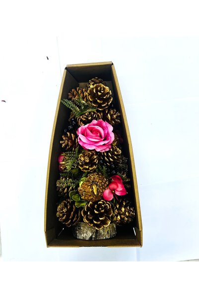 Natural BRAD CRACIUN H*35 CM ROZ COMBI