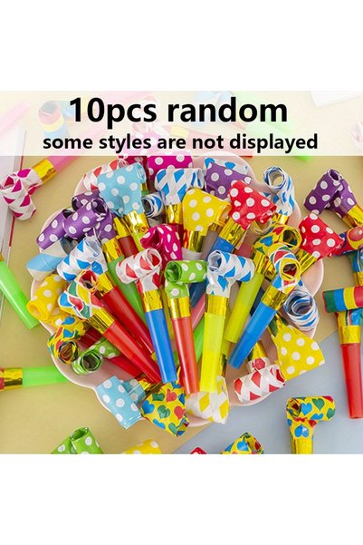 Choice 10pcs random 10/30/50pcs Colorful Plastic Noise Makers - Fun Whistles ...