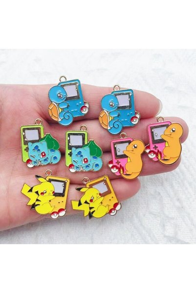 Choice 5 10pcs alloy drip oil cartoon game pendant, DIY jewelry making earrin...