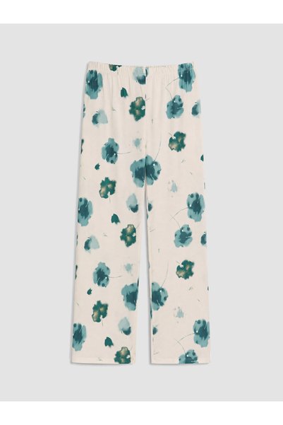 LC Waikiki LCW DREAM Ecru Jersey Floral Women's Pajama Bottoms, Featuring the...
