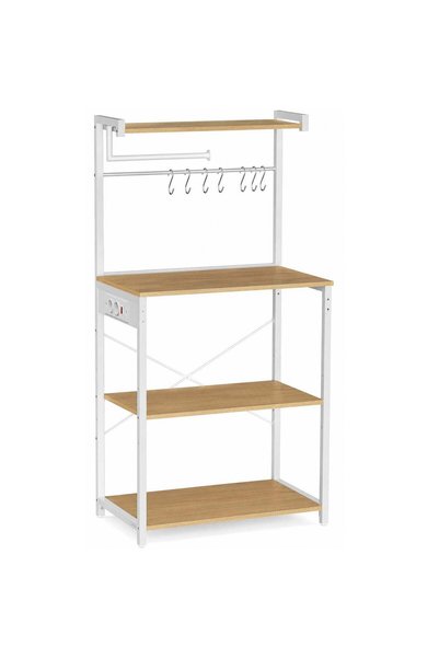 VASAGLE Raft de bucătărie cu 4 rafturi, suport pentru cuptor cu microunde, pr...