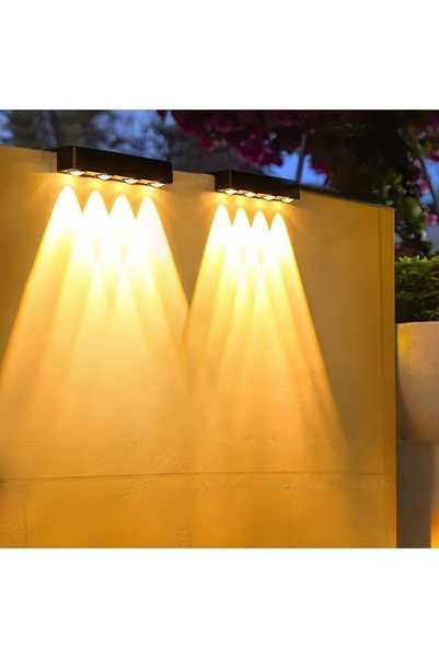 GENERAL Solar Fence Lights Outdoor (2-Pack) - 10 Colors & 12 Modes RGB Decora...