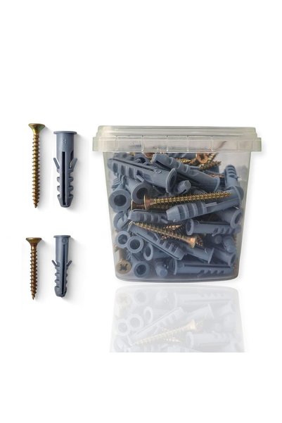 GENERAL MAX-EMA Wall Anchors And Screws Set 75Pcs 4x40, 4x30 For Drywall Self...