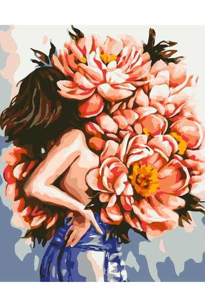 Painting-numbers Set pictura pe numere Floral Head 4074, panza pe rama lemn, ...