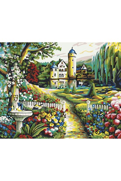 Painting-numbers Set pictura pe numere Primavara Peisaj 4197, panza pe rama l...