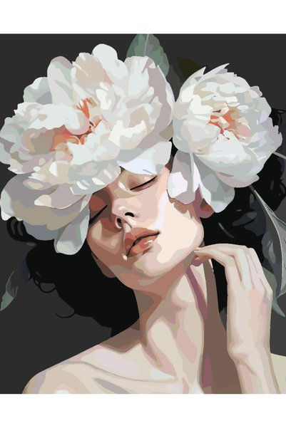 Painting-numbers Set pictura pe numere Flower Head 4323, panza pe rama lemn, ...
