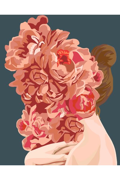 Painting-numbers Set pictura pe numere Floral Head 4072, panza pe rama lemn, ...