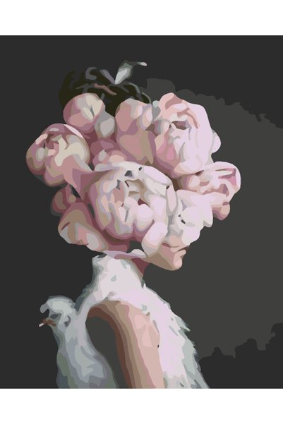 Painting-numbers Set pictura pe numere Floral Head 4119, panza pe rama lemn, ...