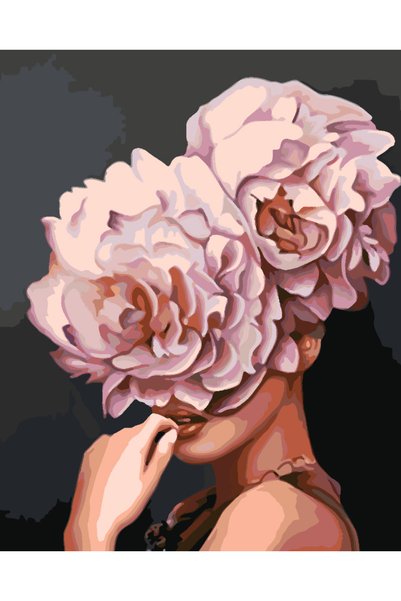 Painting-numbers Set pictura pe numere Floral Head 4082, panza pe rama lemn, ...