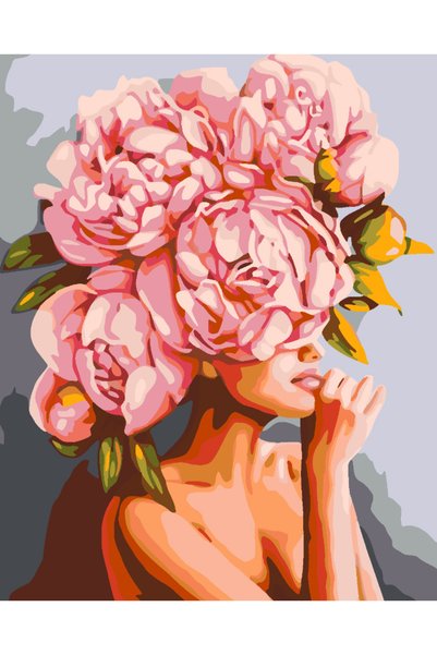 Painting-numbers Set pictura pe numere Floral Head 4076, panza pe rama lemn, ...
