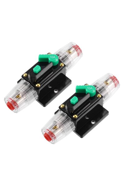 SYOSI Car Circuit Breaker, DC 12V-48V 10A Inline Fuse Holder with Manual Rese...