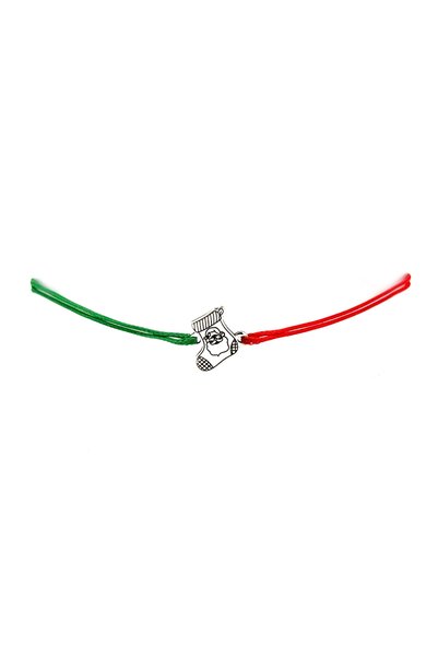 Ermara Jewelry Brățară din șnur cu figurină în formă de cizmă a lui Moș Crăci...