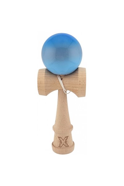 OEM Kendama X, Super Sticky din lemn, 18 cm, gradient albastru/gri/bleu