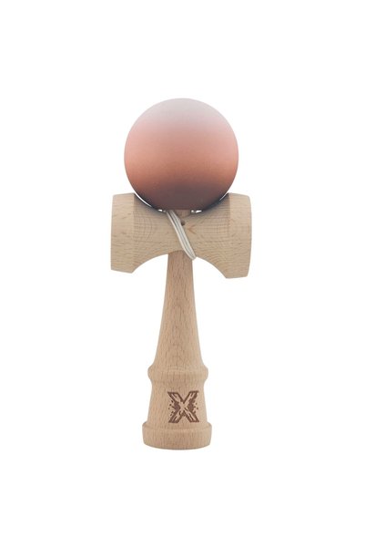 OEM Kendama X, din lemn, Rubber Grip, 18 cm, maro/bej/roz, joc de îndemânare