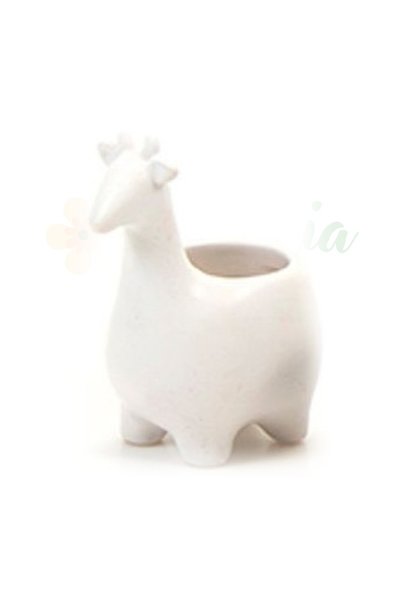 Eufloria Decorative Ceramic Animal Pot 'Snowy White Okapi' Ø6cm