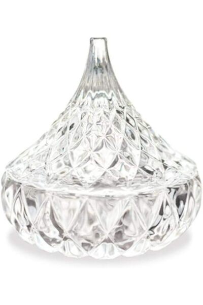 Regium 1Pc Clear Glass Candy Dish Storage Jar with Lid Candy Sugar Coffee Coo...