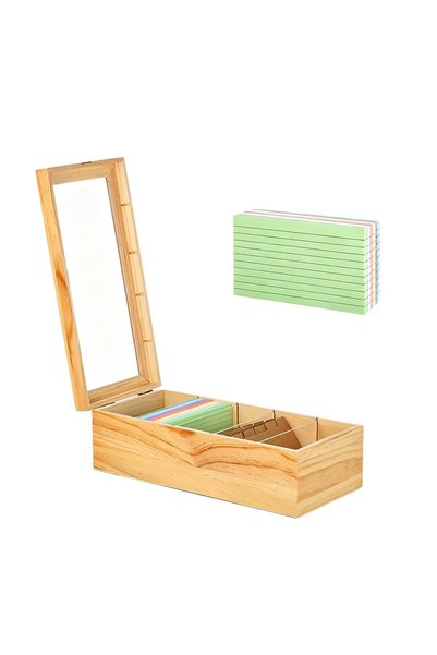 Noonedibs Cutie de depozitare pentru carton A7 din lemn JeiibrZui - 25,5 x 15...