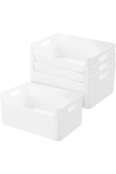 Noonedibs Coș organizator bucătărie baie - Pachet 4 - Plastic - 25 cm - Coș d...