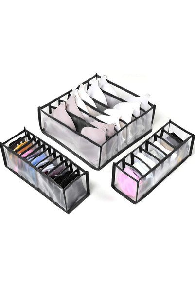 Noonedibs Organizator de sertare pentru lenjerie intimă, set de 3, include 6+...