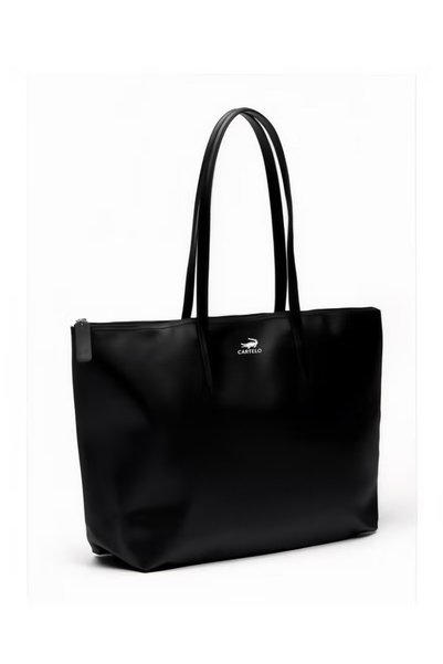 CARTELO Black Women Tote Bag, Large Capacity Zipper Shoulder Handbag, Shoppin...