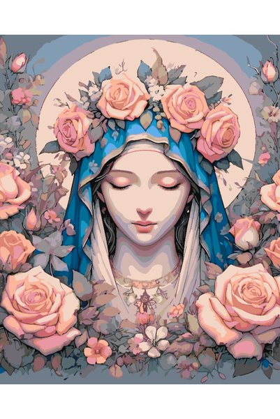 Painting-numbers Set pictura pe numere Flower Head 4663, panza pe rama lemn, ...