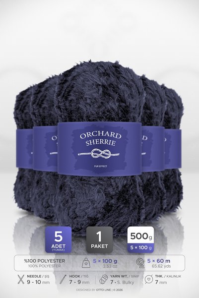 ORCHARD SHERRIE • Albastru închis (4143) • Pachet de 5 × 100 g/60 m • Blană d...