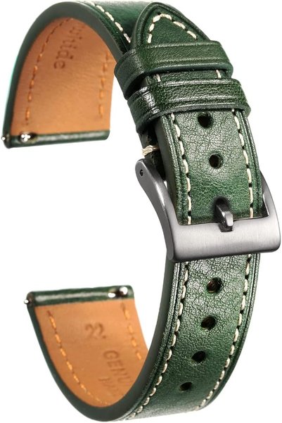 GENERAL Vintage Style Replacement Watch Band High Quality Soft Leather Quick ...