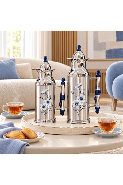 laverahome Tramsmo Silver Set with Royal Blue Accents |
