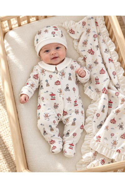 lisaloom baby & kids Petit Carnaval 0–3 Months Newborn Unisex Circus-Print 3-...