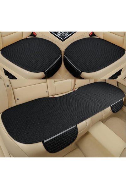 HASTHIP Silicone 3Pcs Car Seat Covers Summer Breathable Front Seat Cushion Ma...