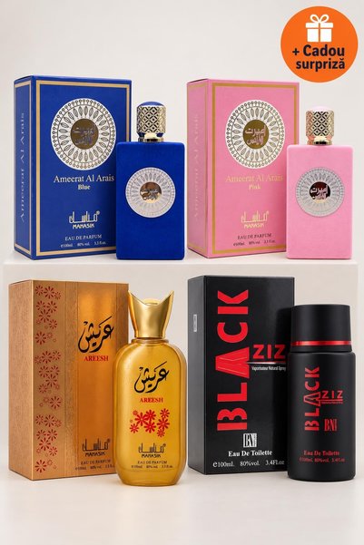 OferteTop Set 4 Parfumuri pentru El și Ea: Ameerat Al Arais Blue, Ameerat Al ...
