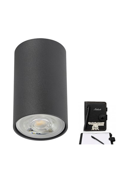 OEM Spot, 1xGU10, negru, aluminiu, diametru 5.6 cm, cu cadou agendă A7 și pix