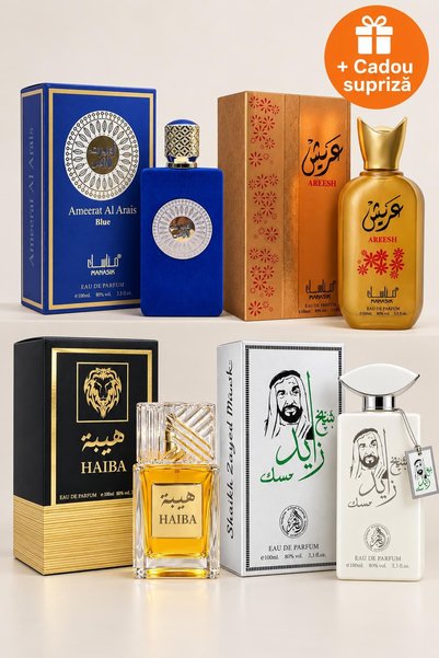 OferteTop Set 4 Parfumuri Arăbești pentru El și Ea: Ameerat Al Arais Blue, Ar...