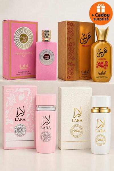 OferteTop Set 4 Parfumuri Arăbești pentru Femei: Ameerat Al Arais Pink, Arees...