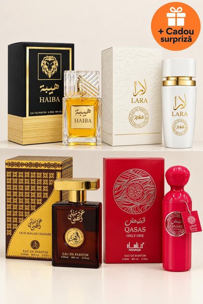 OferteTop Set 4 Parfumuri Arăbești pentru Femei: Haiba, Lara White, Oud Malak...