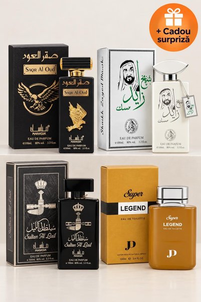 OferteTop Set 4 Parfumuri pentru Bărbați: Saqr Al Oud, Shaikh Zayed Musk, Sul...