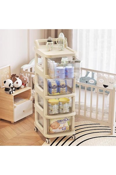 PYEBE 4-Tier Baby Products Storage Organizer, Multifunction Nursery Organizer...