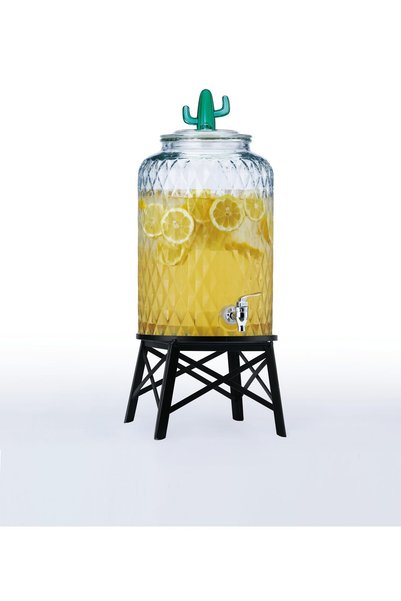 Alsaif Home AlSaif Cookware ALSAIF Transparent Glass Beverage Dispenser, meta...